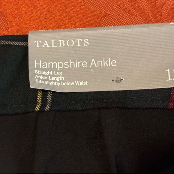 NWT Talbots Plaid Hampshire Ankle Pants, Size 12 Petite - Picture 11 of 14